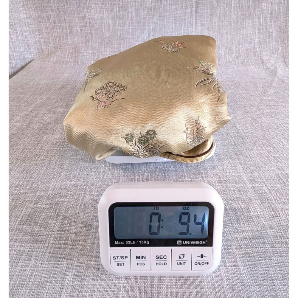 Vintage Silk Jacquard Qipao Cheongsam Dress Champagne Gold Chinese Dress Elegant - Picture 13 of 13